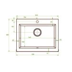 Chiuveta granit Pyramis AVANGARD 1B Square White - imagine 4