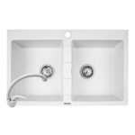 Set chiuveta granit SPARTA 2B & baterie OSSIA - White