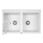 Set chiuveta granit SPARTA 2B & baterie BELLO - White