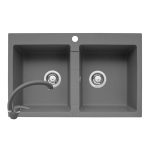 Set chiuveta granit SPARTA 2B & baterie OSSIA - Grey