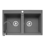Set chiuveta granit SPARTA 2B & baterie BELLO - Grey