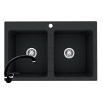 Set chiuveta granit SPARTA 2B & baterie OSSIA - Black
