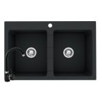 Set chiuveta granit SPARTA 2B & baterie BELLO - Black