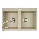 Set chiuveta granit SPARTA 2B & baterie OSSIA - Beige