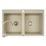 Set chiuveta granit SPARTA 2B & baterie BELLO - Beige