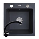 Set chiuveta granit ALYA 1B & baterie OSSIA - Black