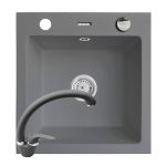 Set chiuveta granit ALYA 1B & baterie OSSIA - Grey