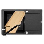 Set chiuveta granit SPARTA PLUS, baterie Asalia & Tocator - Black