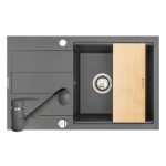 Set chiuveta granit SPARTA PLUS LUX, baterie FIDO & Tocator - Gri