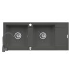 Set chiuveta Pyramis MIDO 116x50 2B1D & baterie BELLO - Grey