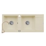 Set chiuveta Pyramis MIDO 116x50 2B1D & baterie BELLO - Vanilia