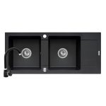 Set chiuveta Pyramis MIDO 116x50 2B1D & baterie BELLO - Black