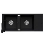 Set chiuveta Pyramis MIDO 116x50 2B1D & baterie BELLO - Carbon