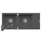 Set chiuveta Pyramis MIDO 116x50 2B1D & baterie FIDO - Grey