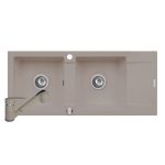 Set chiuveta Pyramis MIDO 116x50 2B1D & baterie FIDO - Beige