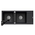 Set chiuveta Pyramis MIDO 116x50 2B1D & baterie FIDO - Black