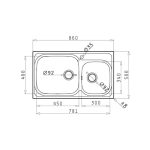 Chiuveta Inox AMALTIA PLUS 86x50 2B SM - imagine 2
