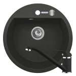 Set chiuveta granit MIDO 1B Ø51 & baterie ASALIA - Carbon