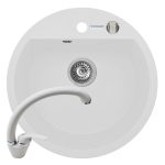 Set chiuveta granit MIDO 1B Ø51 & baterie OSSIA - Snow