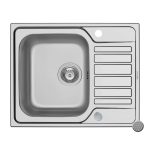 Chiuveta inox Pyramis FEDRA 62x50 1B1D LN - imagine 2