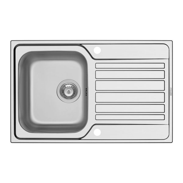 Chiuveta inox Pyramis FEDRA 79x50 1B1D SM