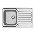 Chiuveta inox Pyramis FEDRA 79x50 1B1D SM - imagine 2