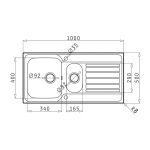 Chiuveta inox Pyramis FEDRA EXTRA 100x50 1 1/2B 1D LN - imagine 4