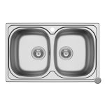 Chiuveta inox Pyramis AURORA 79x50 2B LN