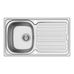 Chiuveta inox Pyramis AURORA 86x50 1B1D SM