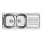 Chiuveta inox Pyramis AURORA 116x50 2B1D SM
