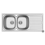 Chiuveta inox Pyramis AURORA 116x50 2B1D LN