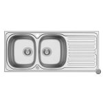 Chiuveta inox Pyramis AURORA 116x50 2B1D LN - imagine 2