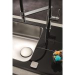 Chiuveta Pyramis CONCERTO 116x50 2B 1D Black Glass & Inox - imagine 2