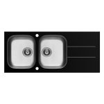 Chiuveta Pyramis CONCERTO 116x50 2B 1D Black Glass & Inox