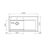Chiuveta granit TEKTON 100x51 1B 1D ST Industrial Grey - imagine 2