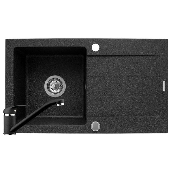 Set chiuveta granit SPARTA 1B 1D & baterie ASALIA - Black