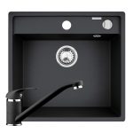 Set chiuveta granit ALYA 1B 53x50 & baterie ASALIA Black