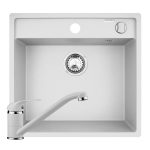 Set chiuveta granit ALYA 1B 53x50 & baterie ASALIA Snow