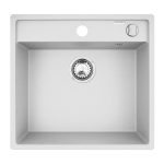 Set chiuveta granit ALYA 1B 53x50 & baterie OSSIA Snow - imagine 2