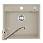 Set chiuveta granit ALYA 1B 53x50 & baterie ASALIA Sand Beige