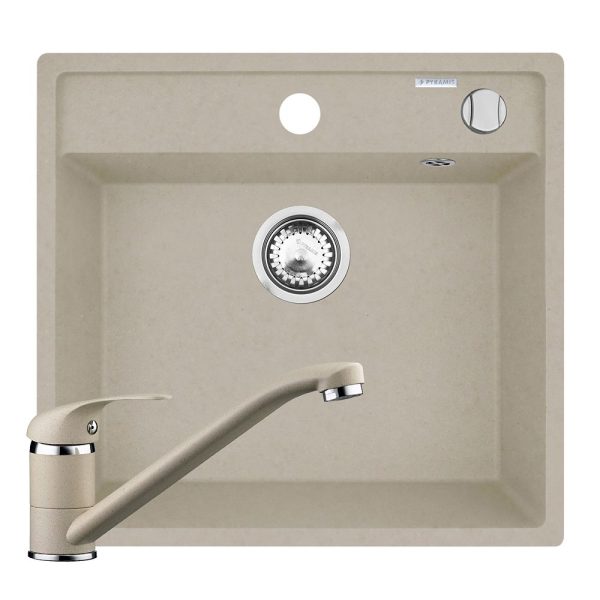 Set chiuveta granit ALYA 1B 53x50 & baterie ASALIA Sand Beige