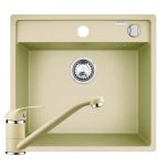Set chiuveta granit ALYA 1B 53x50 & baterie ASALIA Ivory