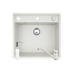 Set 3in1 chiuveta granit Cristal 1B 53x50 Snow
