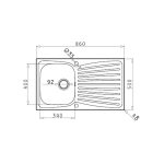 Chiuveta Inox ARIADNE 86x50 1B 1D SM - imagine 2