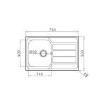 Chiuveta inox ATHENA DIAMOND 79x50 1B1D DR - imagine 4