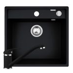 Set chiuveta granit ALYA 1B 53x50 & baterie ASALIA Carbon