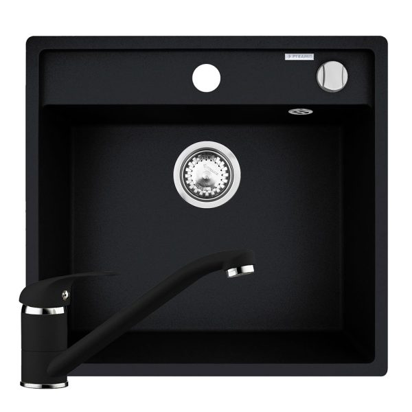 Set chiuveta granit ALYA 1B 53x50 & baterie ASALIA Carbon