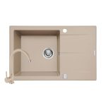 Set chiuveta granit KEROS 1B 1D 76x48 si baterie Eco Bello Beige