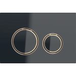 Geberit Sigma21 clapeta de actionare dubla sticla neagra, detalii rose gold