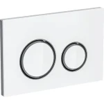 Geberit Sigma21 clapeta de actionare dubla sticla alba, detalii negre cromate - imagine 2